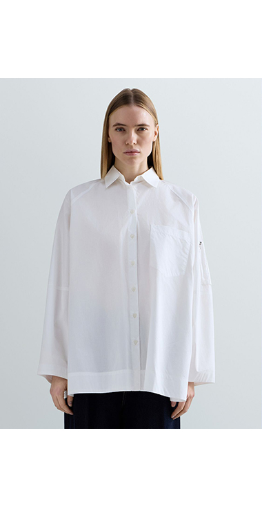 コットンポプリンオーバーシャツ